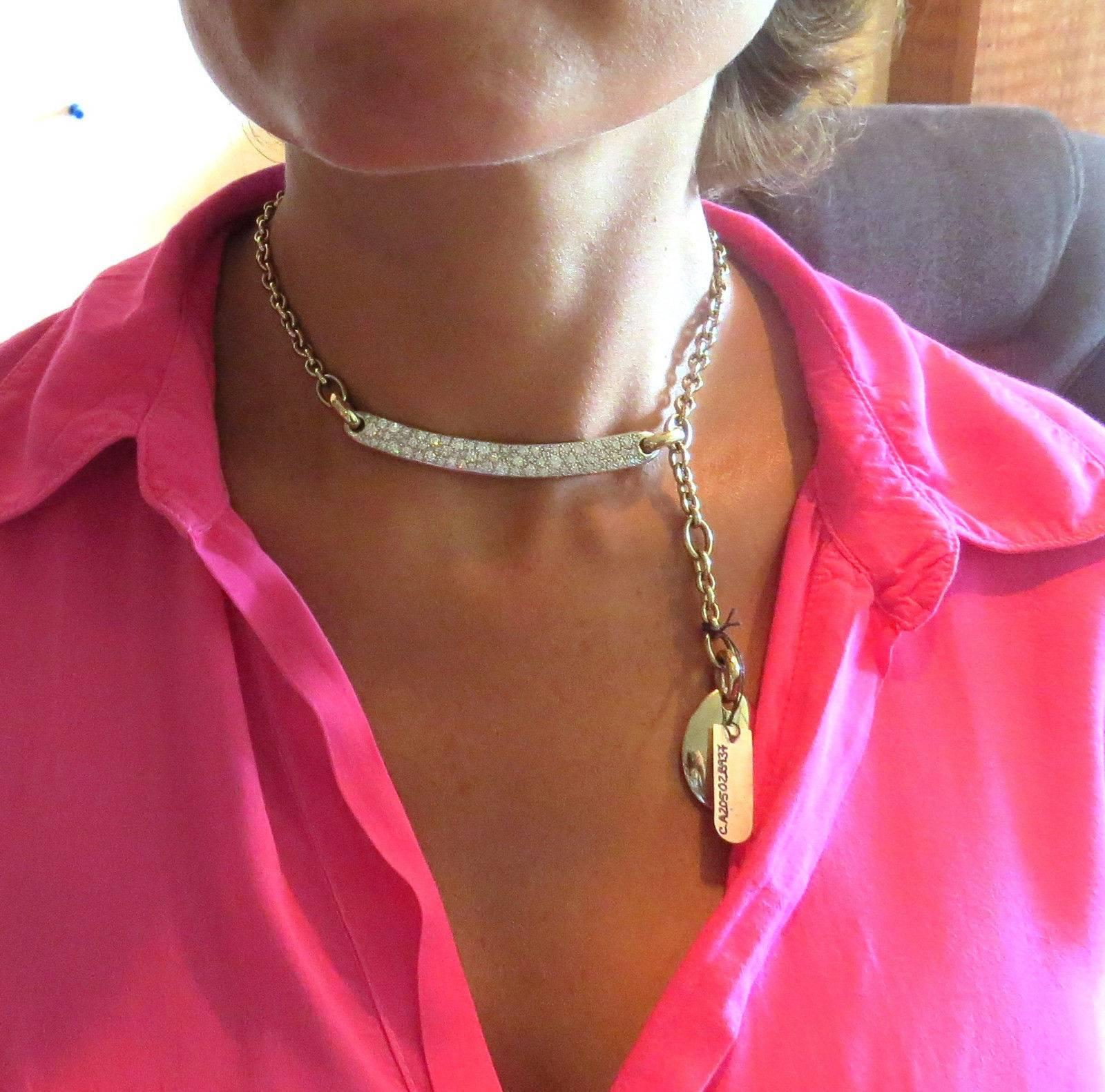 Impressive Pomellato Diamond Gold Charm Necklace In New Condition In Lambertville, NJ