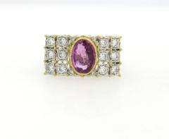 Anello in oro con diamante e zaffiro rosa Buccellati