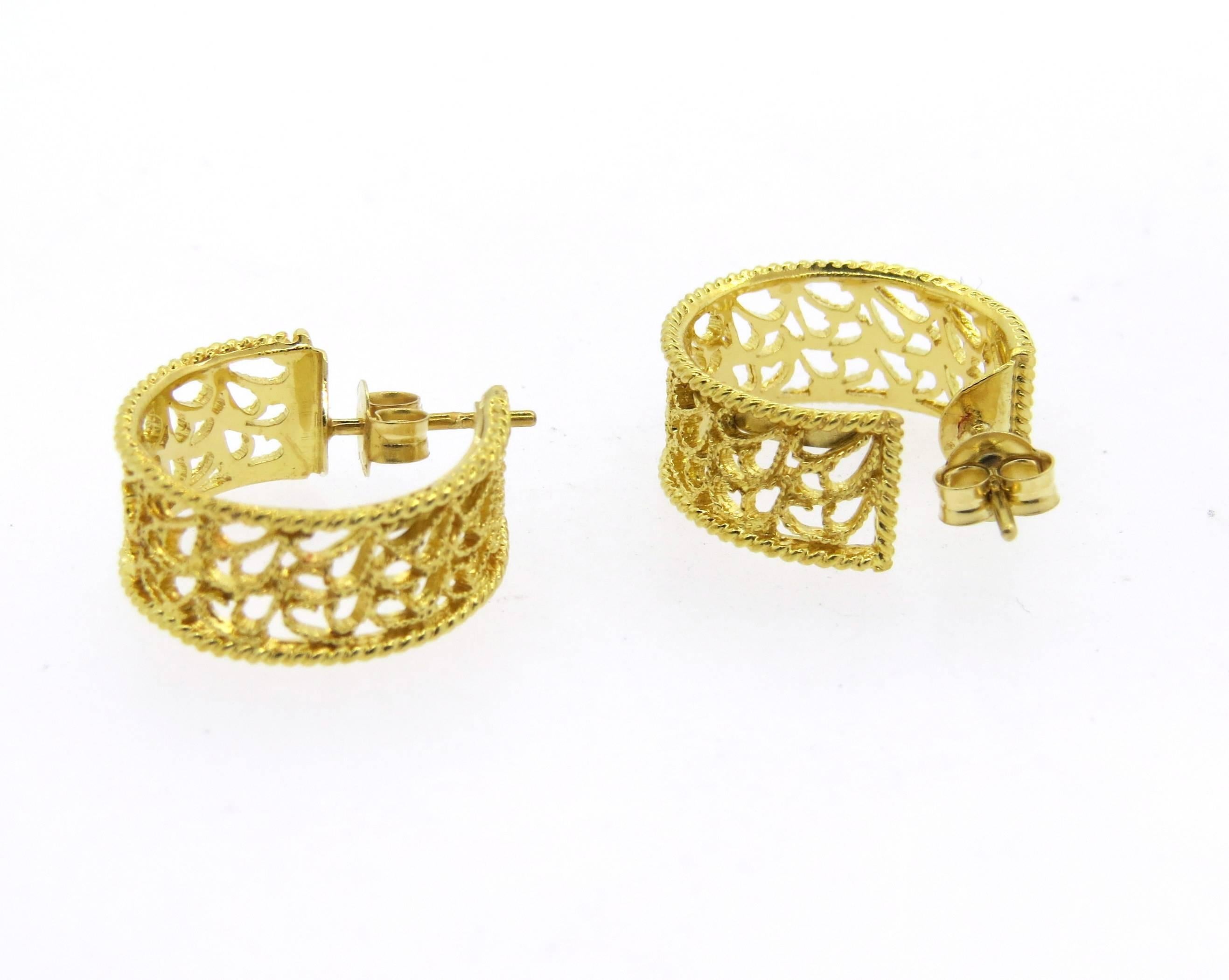 Women's Buccellati Filidoro Gold Hoop Earrings 