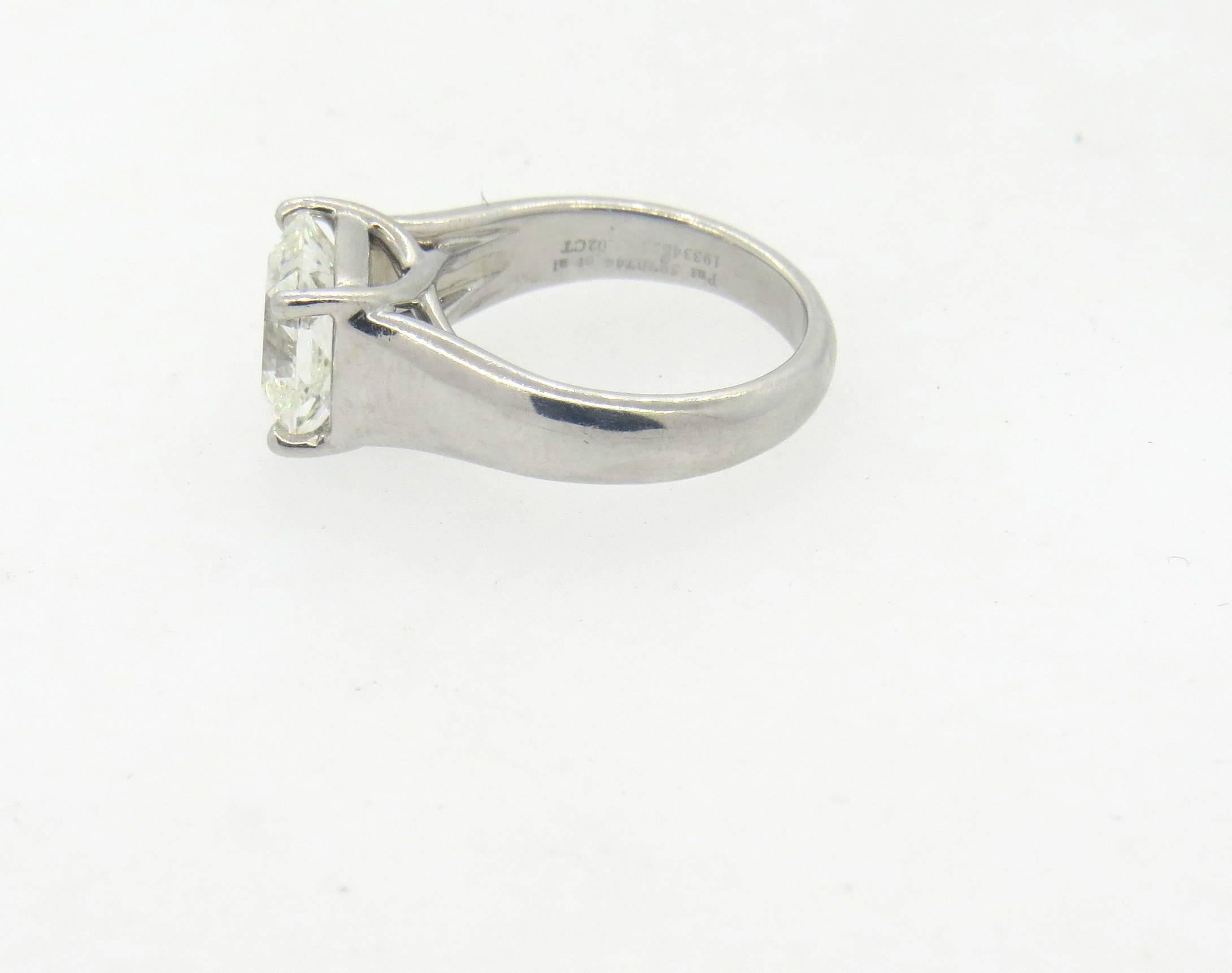 Women's Tiffany & Co Lucida Platinum 3.02 Carat Diamond Engagement Ring 