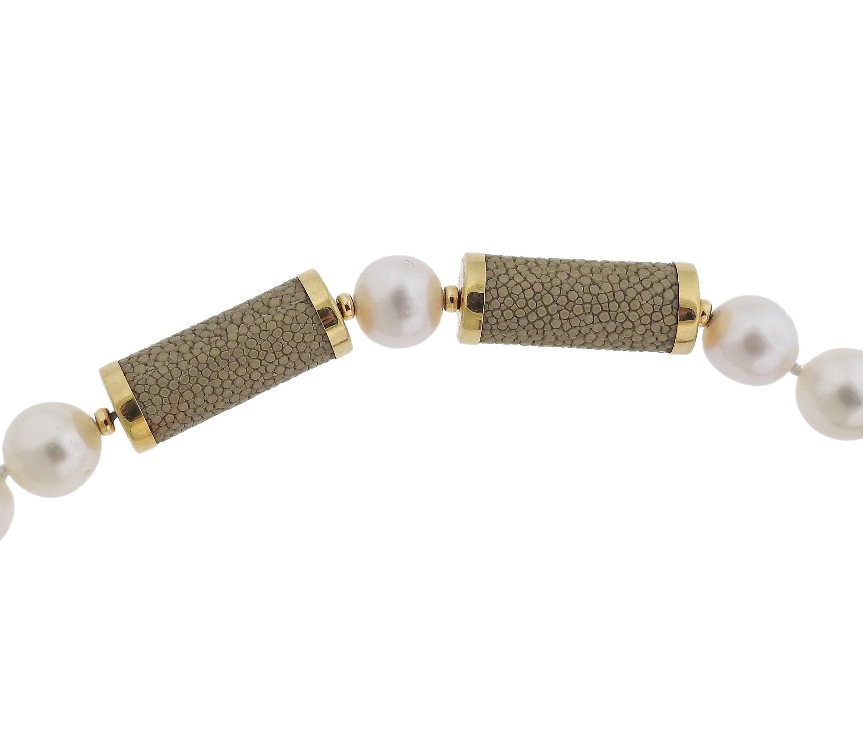 Women's Trianon Gold Pearl Topaz Necklace