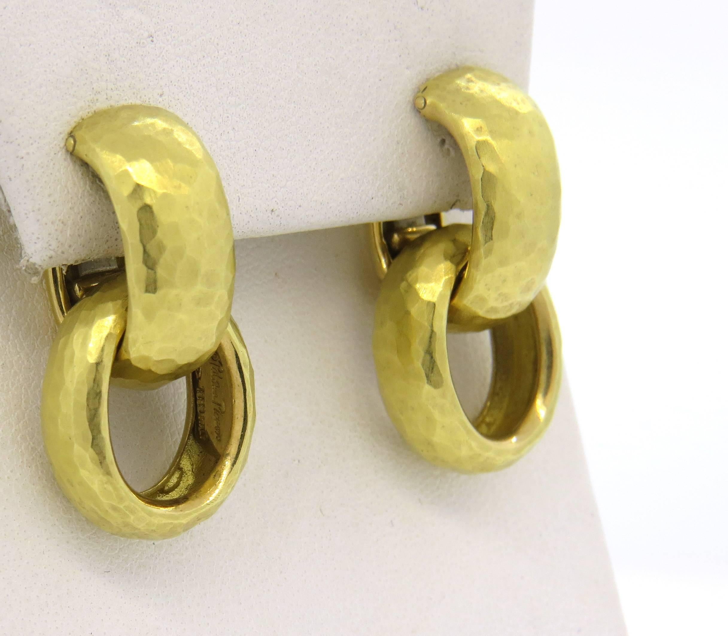 hammered gold earrings