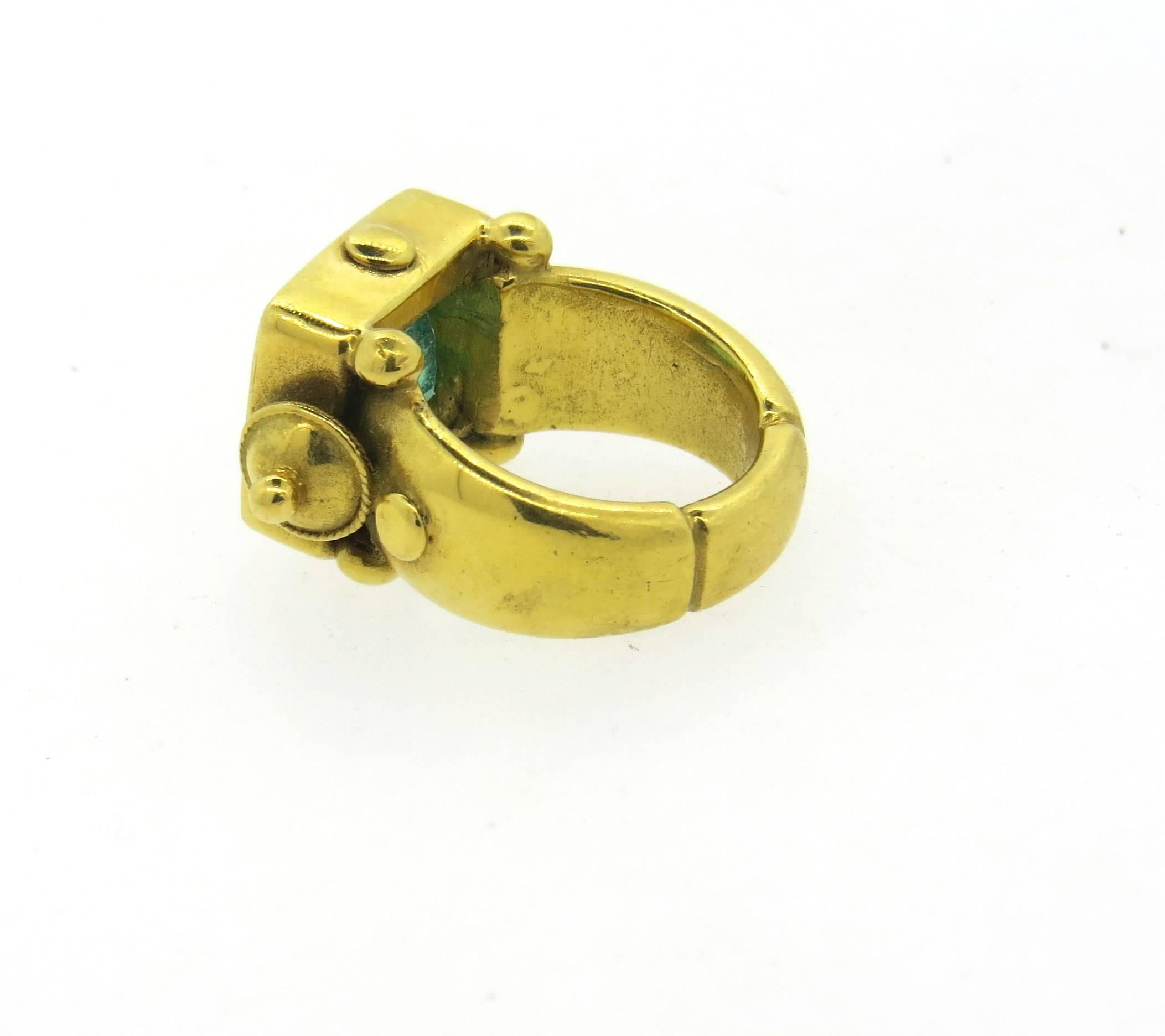 Women's Laurence DeVries Emerald Gold Ring