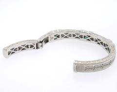 Judith Ripka Emerald Diamond Gold Cuff Bracelet