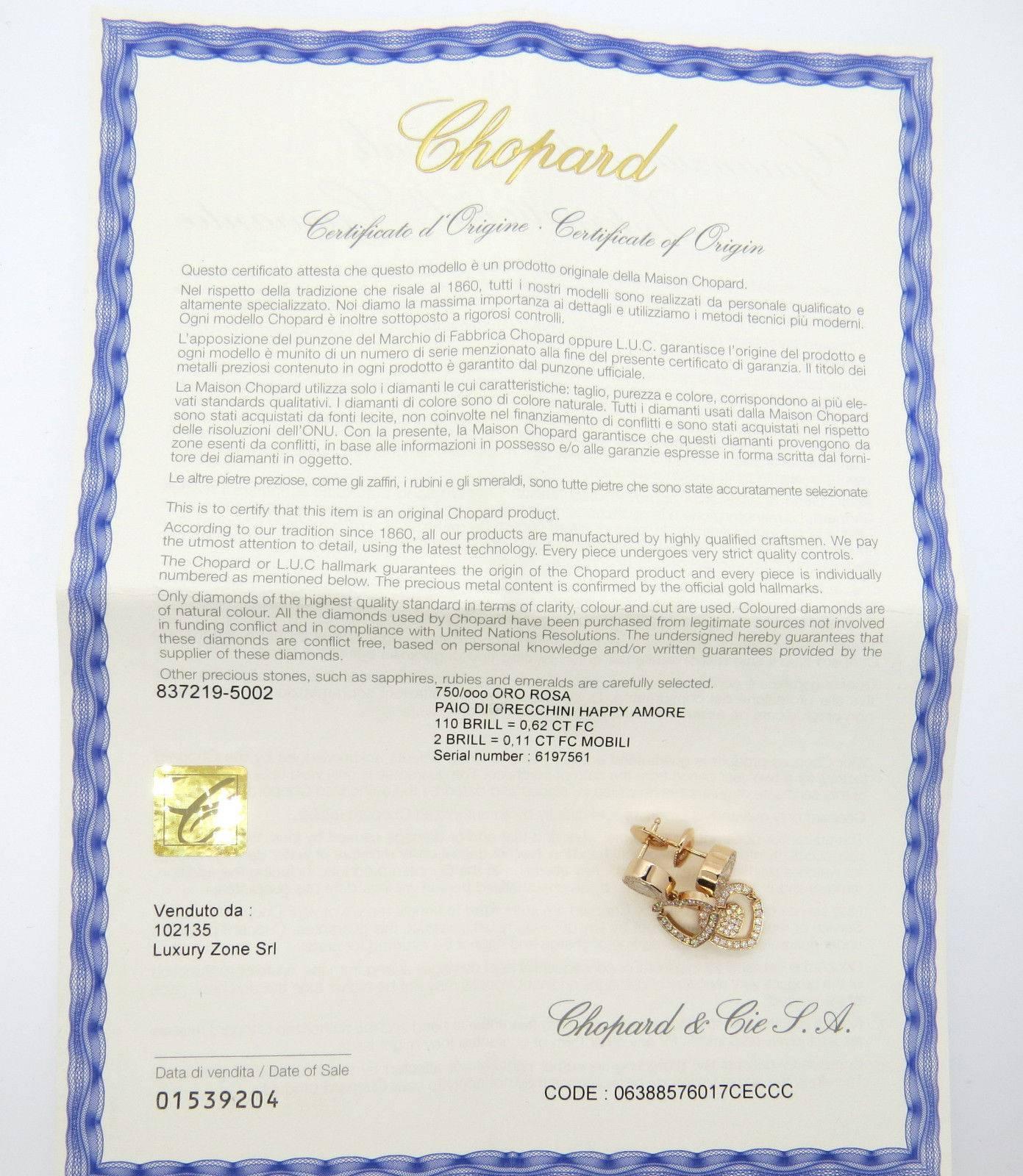 chopard happy diamond heart earrings