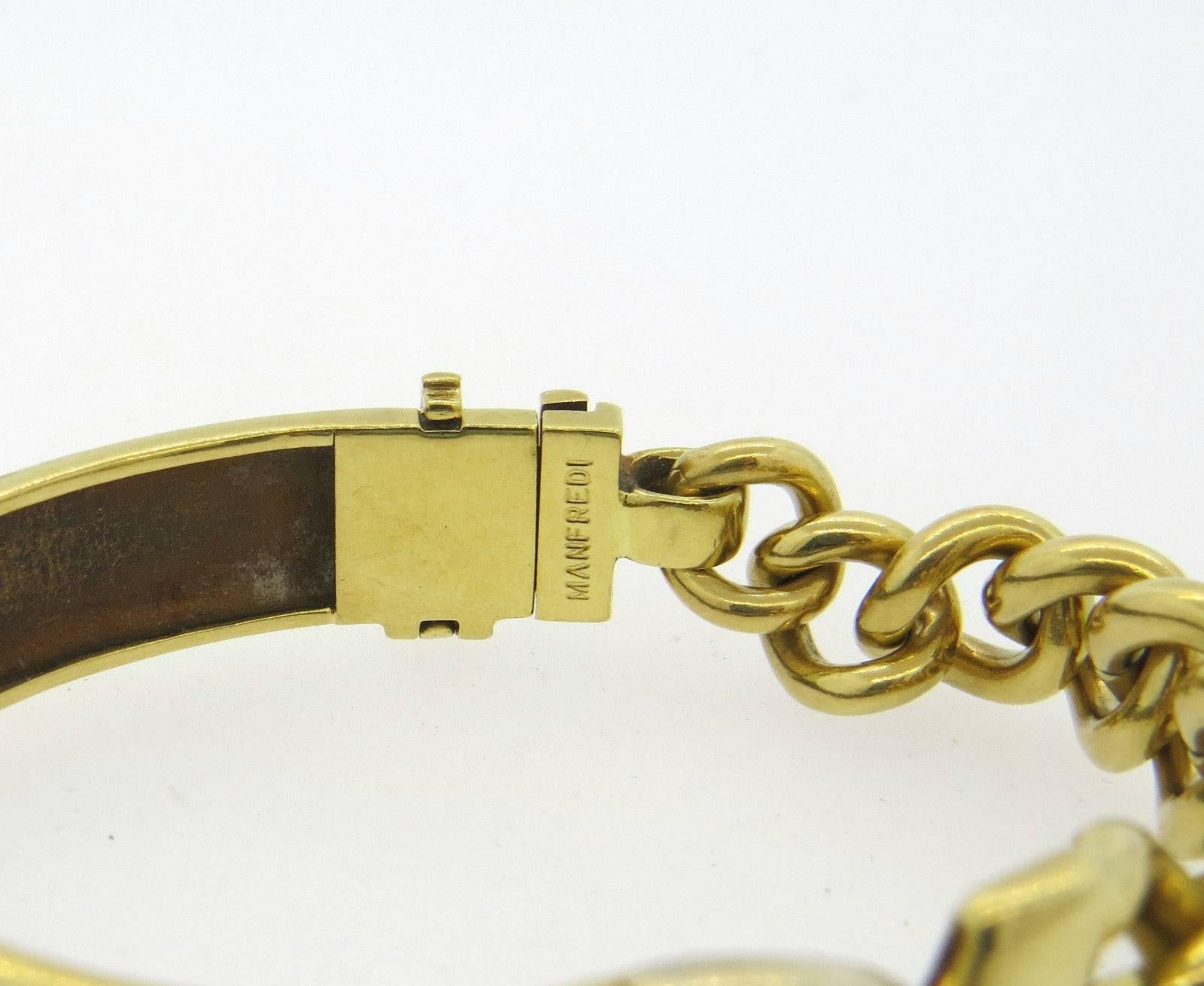 Women's Manfredi Gold Aquamarine Cabochon Diamond Bracelet