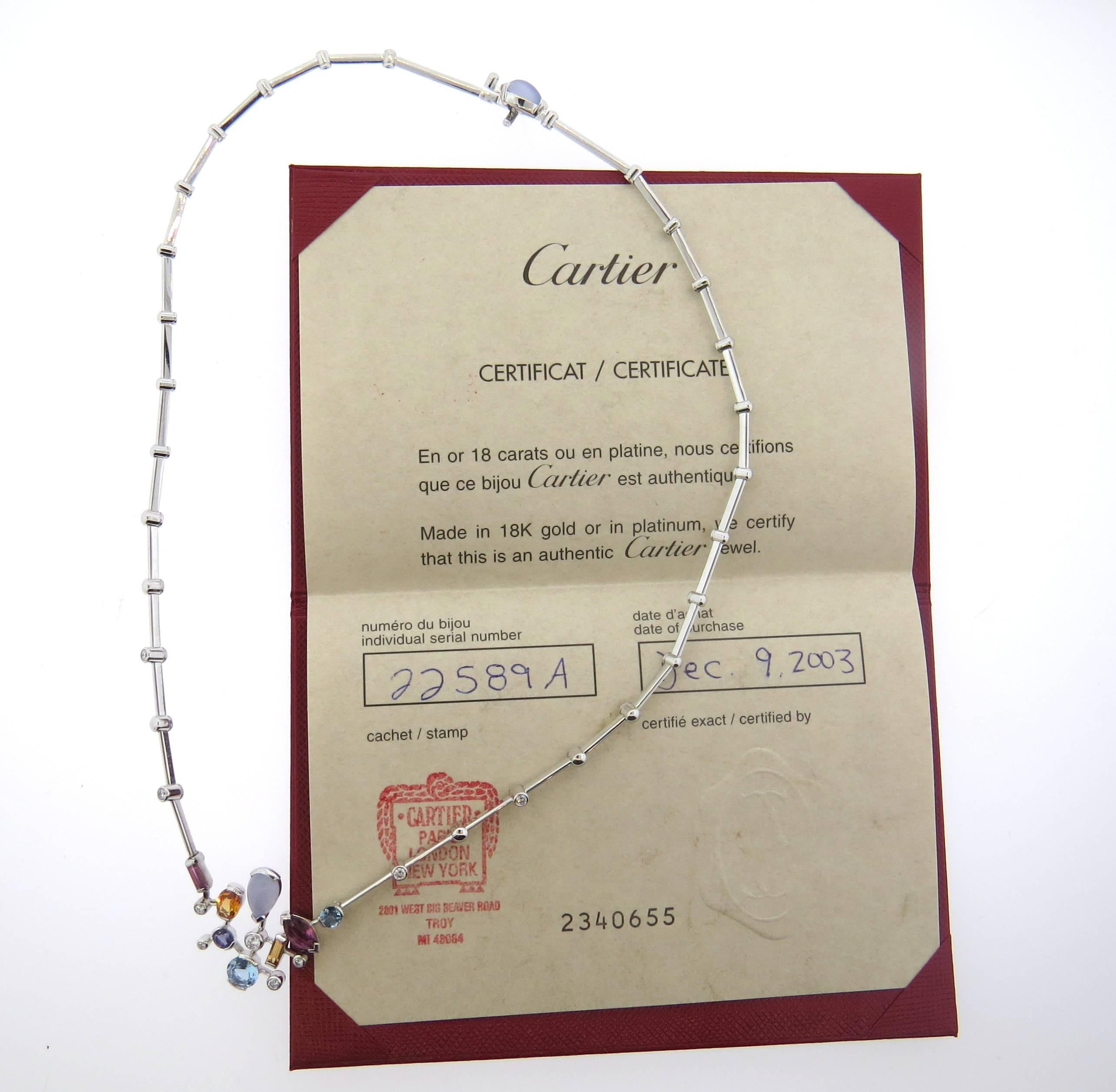 Women's or Men's Cartier Meli Melo Diamond Gold Gem Set Necklace