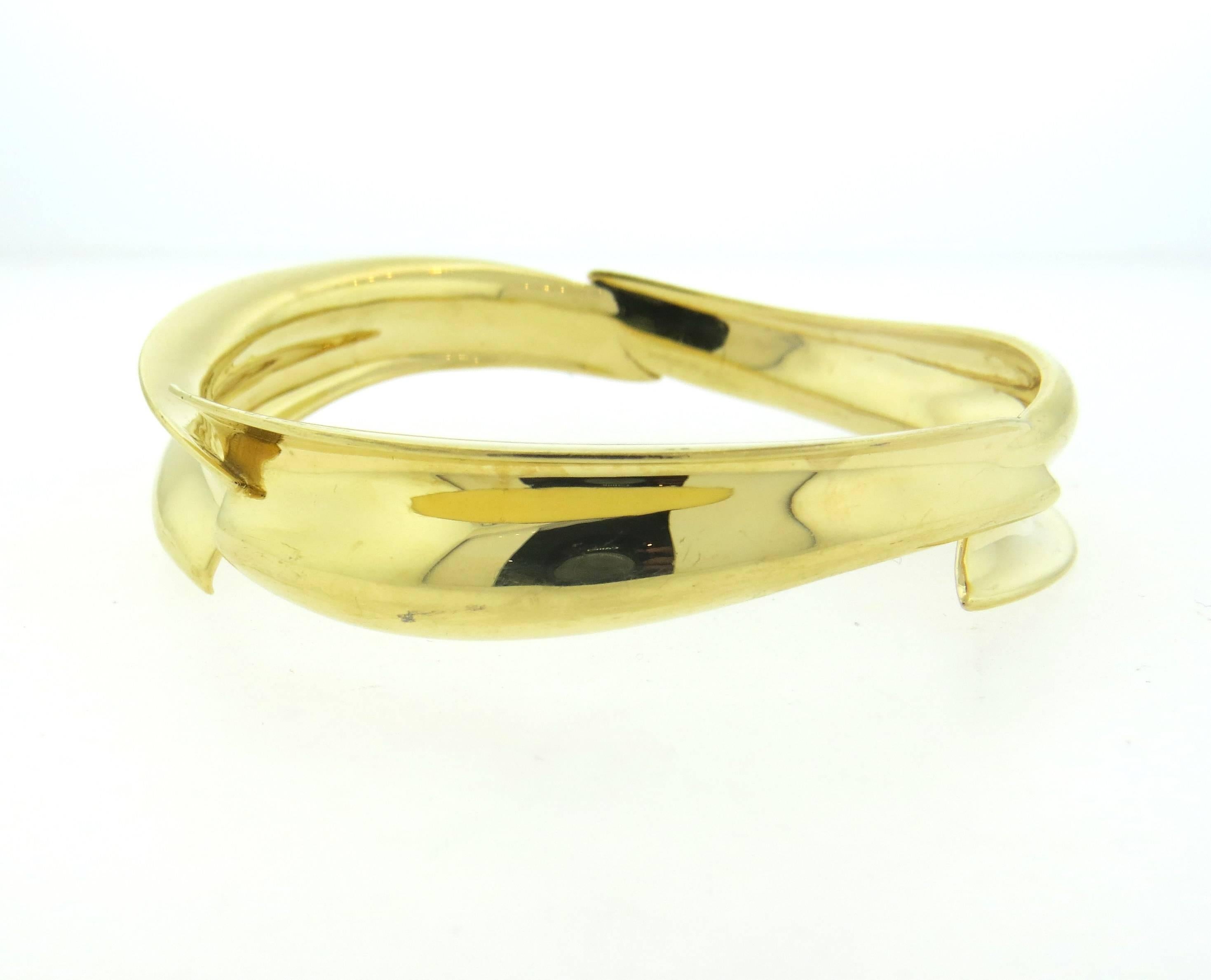 Women's Tiffany & Co. Gehry Gold Fish Bangle Bracelet 