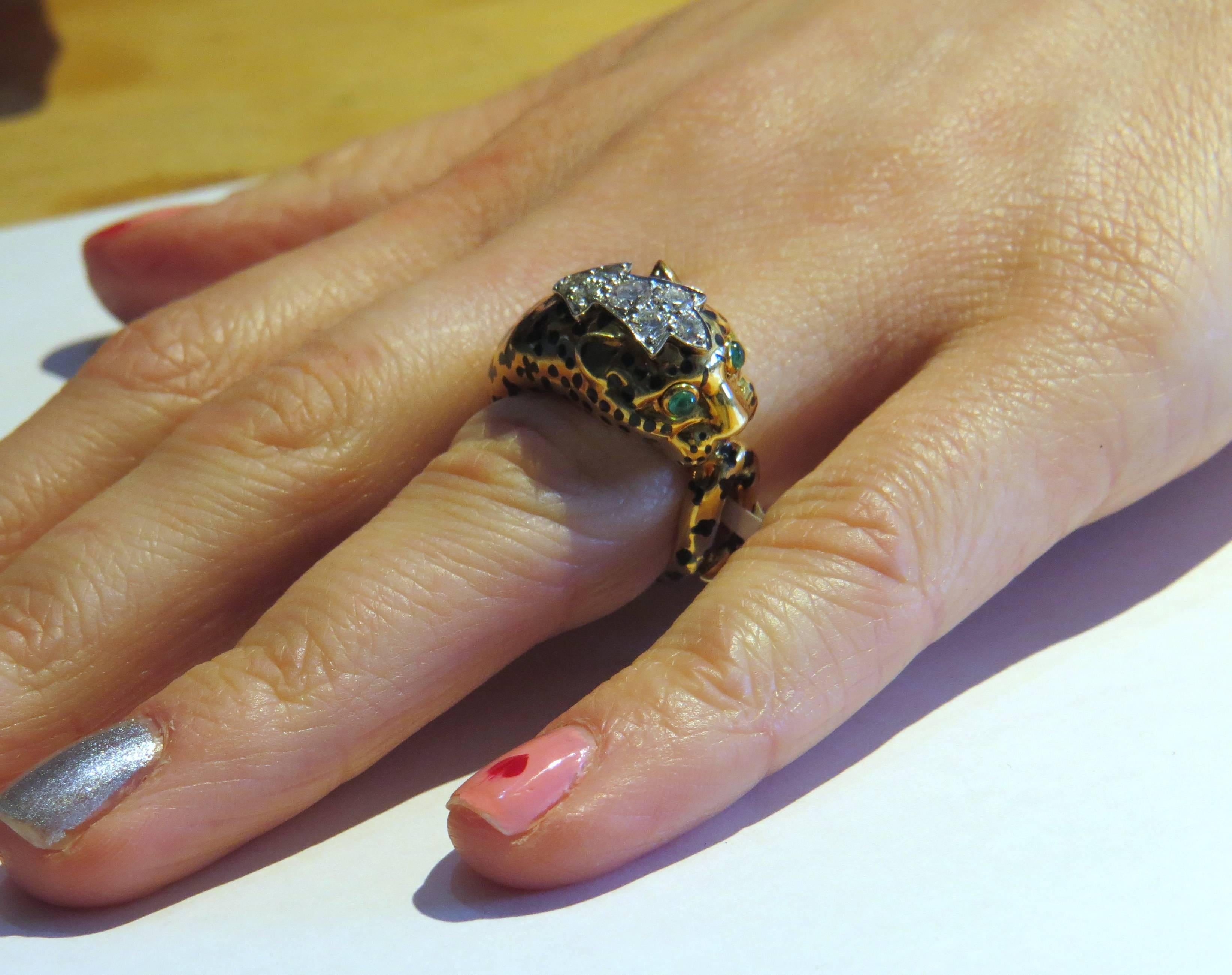 leopard gold ring