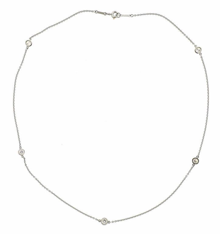 Tiffany and Co. Elsa Peretti Diamonds by the Yard Platinum Necklace at ...