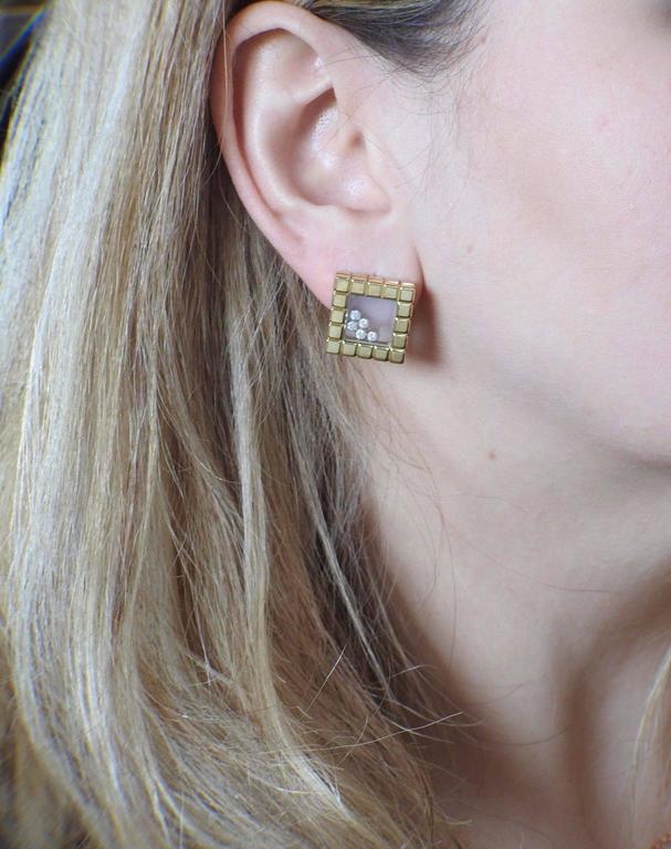 Chopard Ice Cube Diamond Gold Floating Earrings At 1stdibs Chopard Ice Cube Diamond Gold Floating Earrings For 2