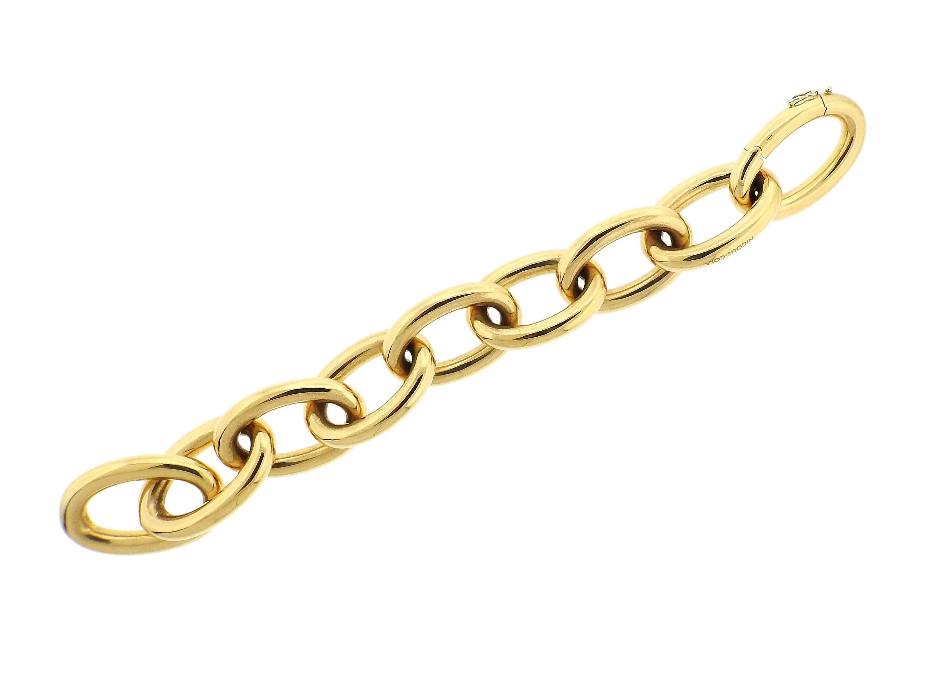 Nicolis Cola Gold Large Oval Link Bracelet