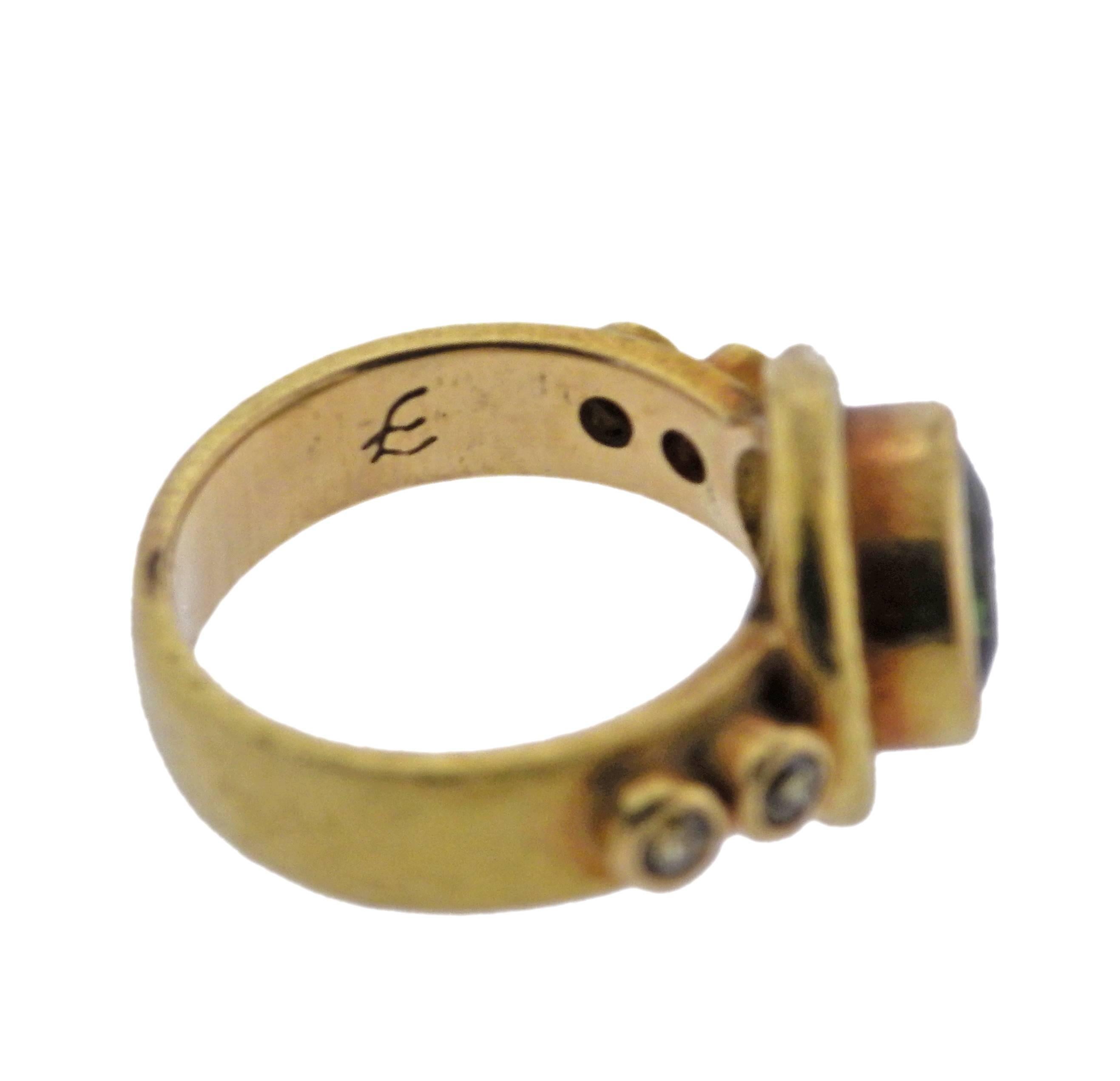 Women's Elizabeth Locke Gold Fancy Diamond Beryl Ring