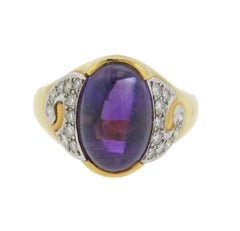 Michael Bondanza Amethyst Diamond Platinum Gold Ring