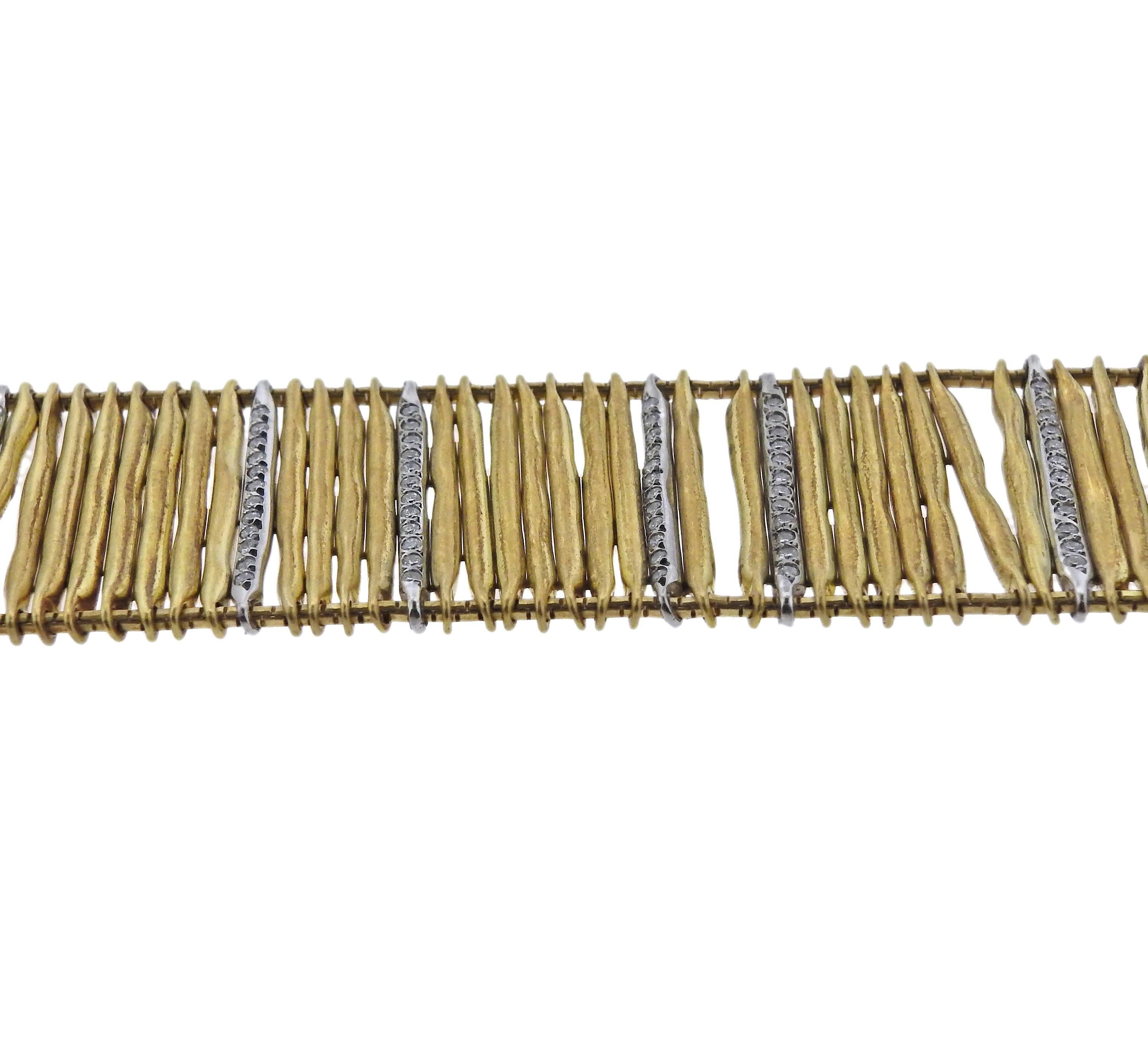 H. Stern Filaments Diamond Gold Bracelet In Excellent Condition In Lambertville, NJ