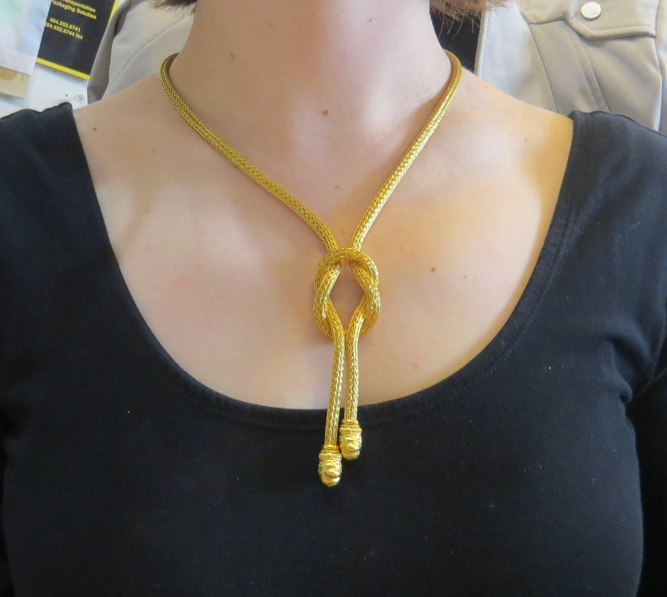 Ilias lalaounis Chimera Gold Knot Necklace In Excellent Condition In Lambertville, NJ