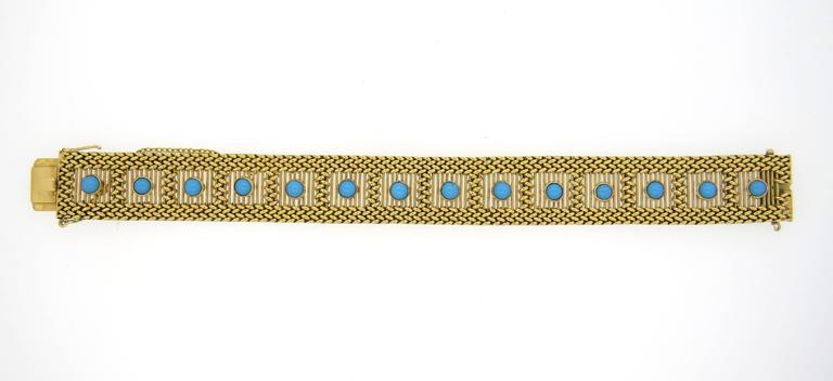 1960s Turquoise Gold Bracelet at 1stDibs