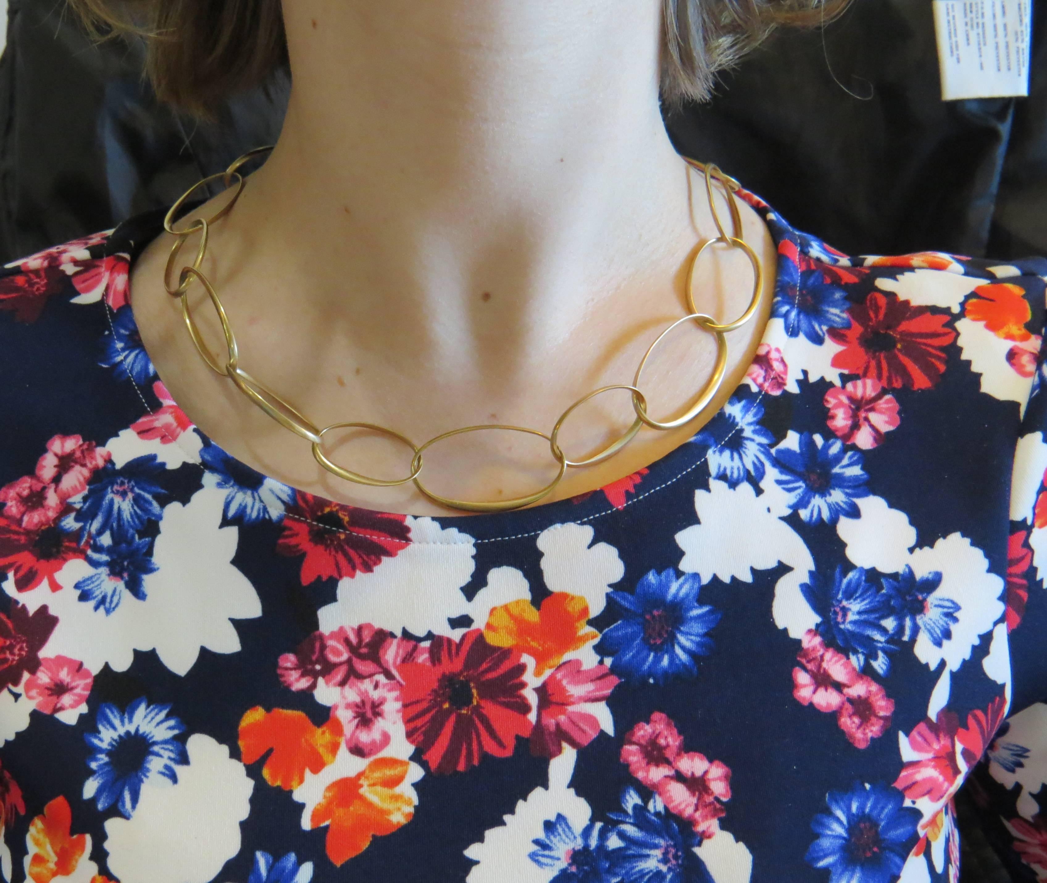 Women's Pomellato Victoria Rose Gold Oval LInk Necklace