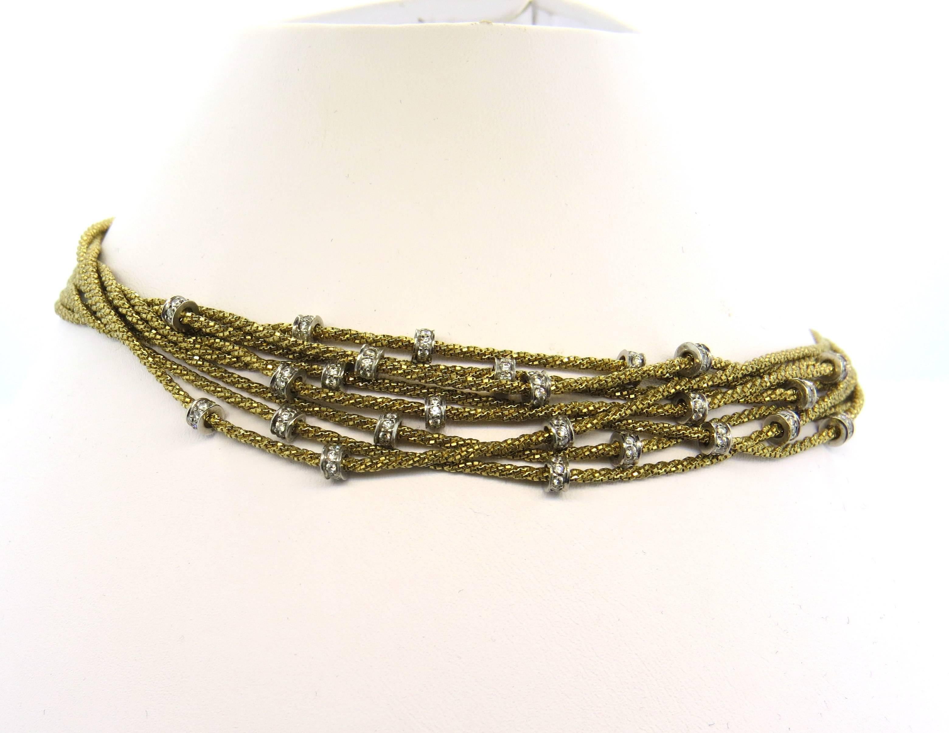 Yuri Ichihashi Diamond Gold Platinum Multi Chain Necklace 1