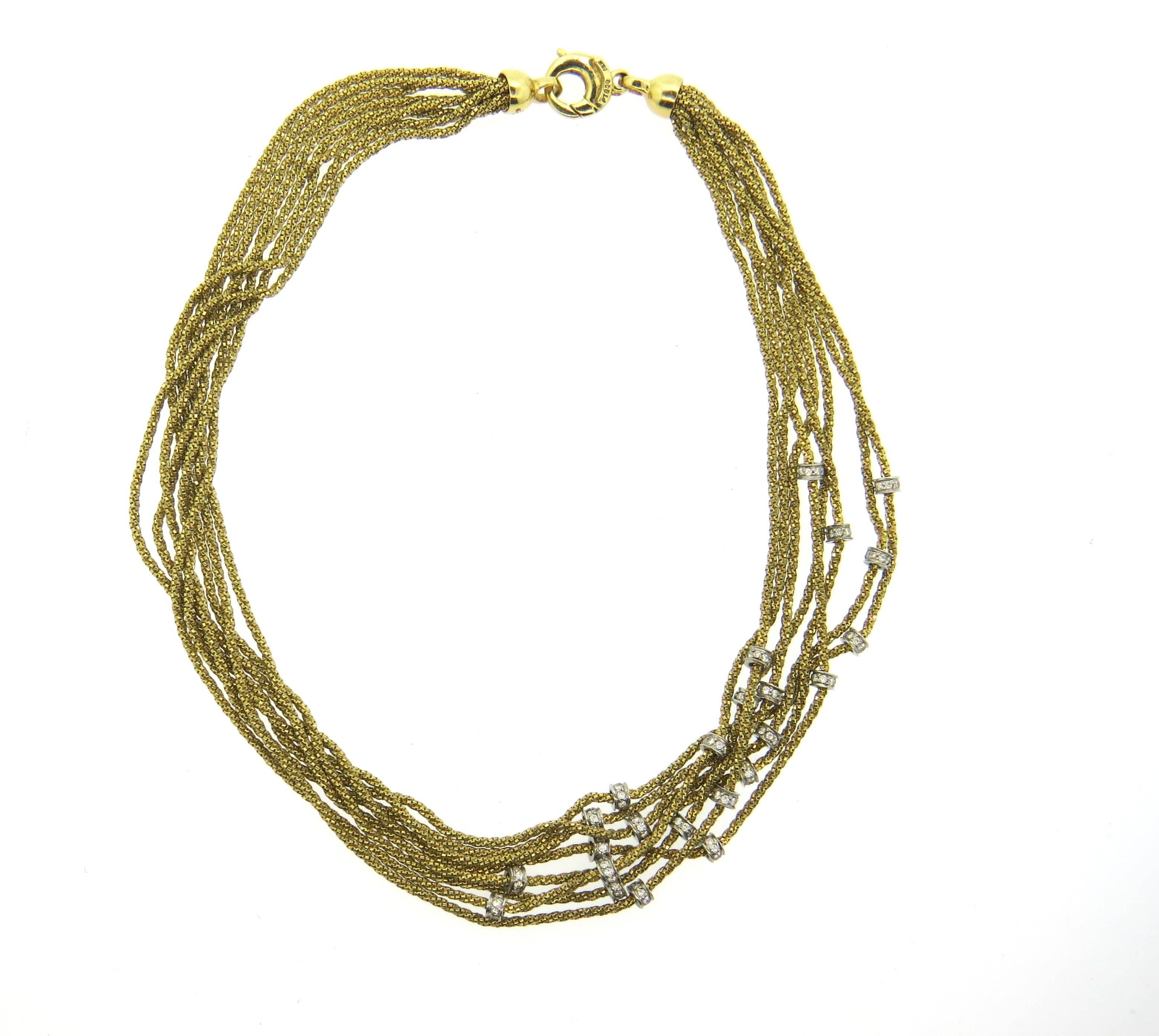 Women's Yuri Ichihashi Diamond Gold Platinum Multi Chain Necklace