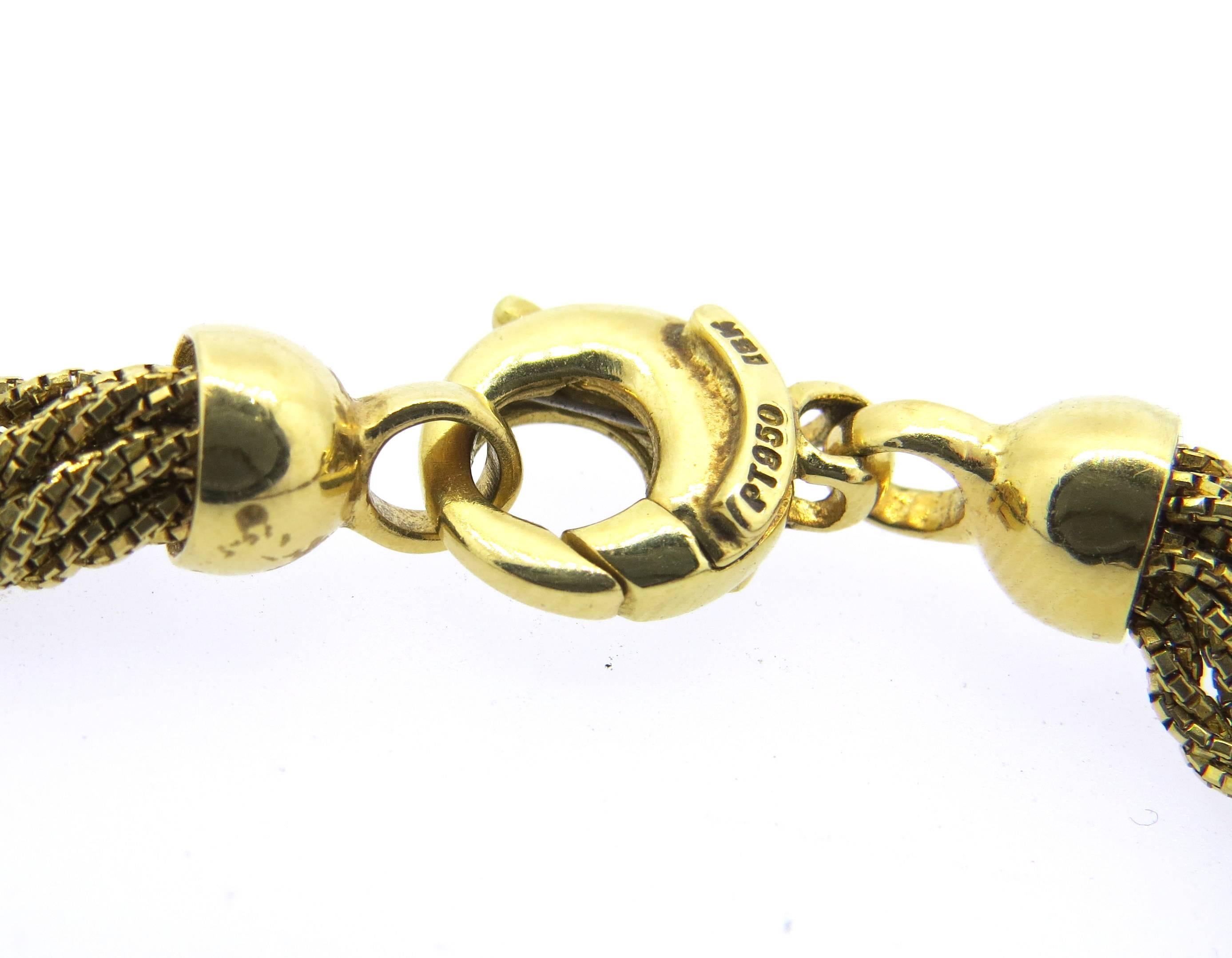 Yuri Ichihashi Diamond Gold Platinum Multi Chain Necklace In Excellent Condition In Lambertville, NJ