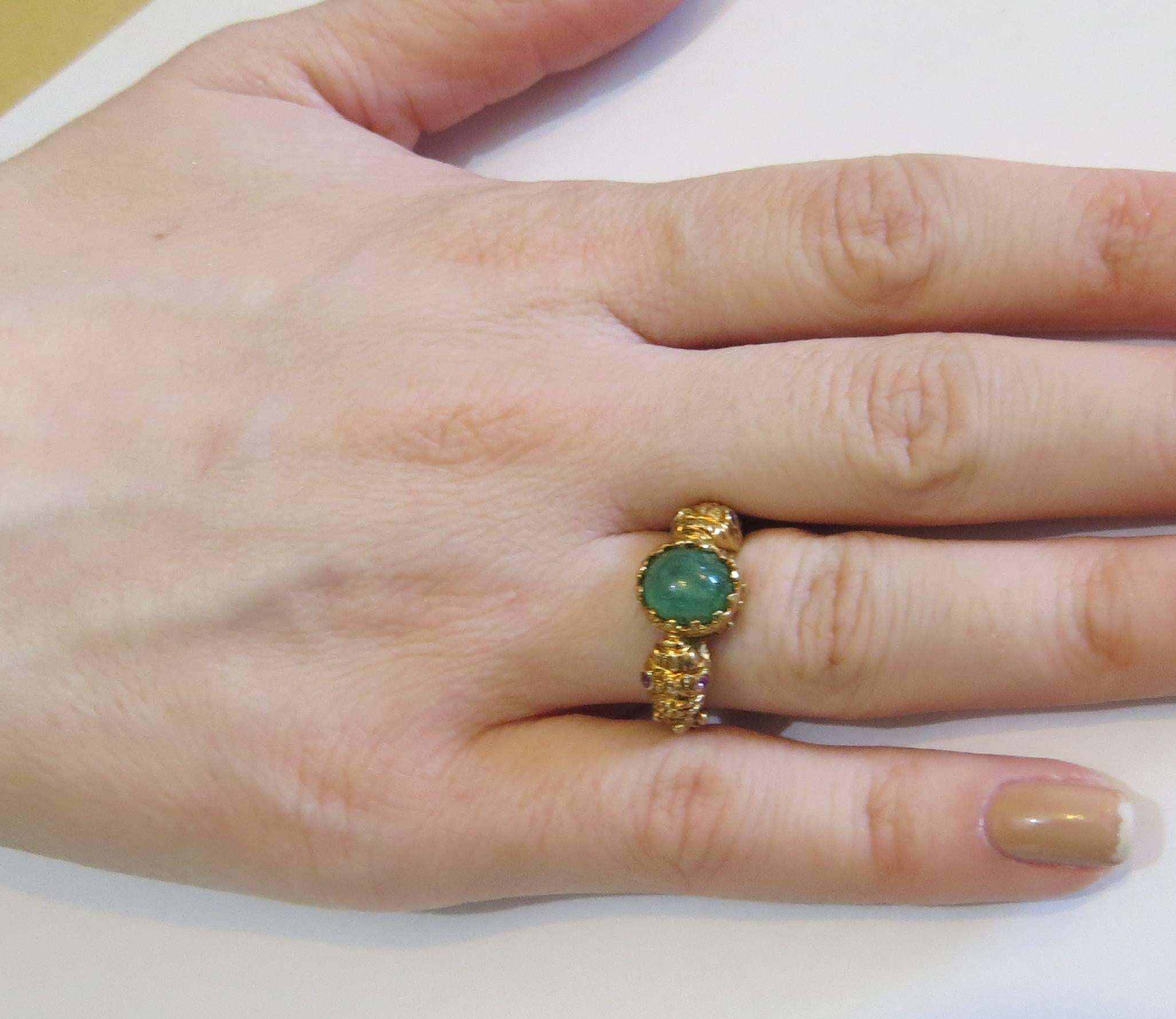 Zolotas Greece Emerald Ruby Gold Chimera  Ring 1
