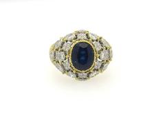 Anello cocktail con diamante e zaffiro in oro Buccellati