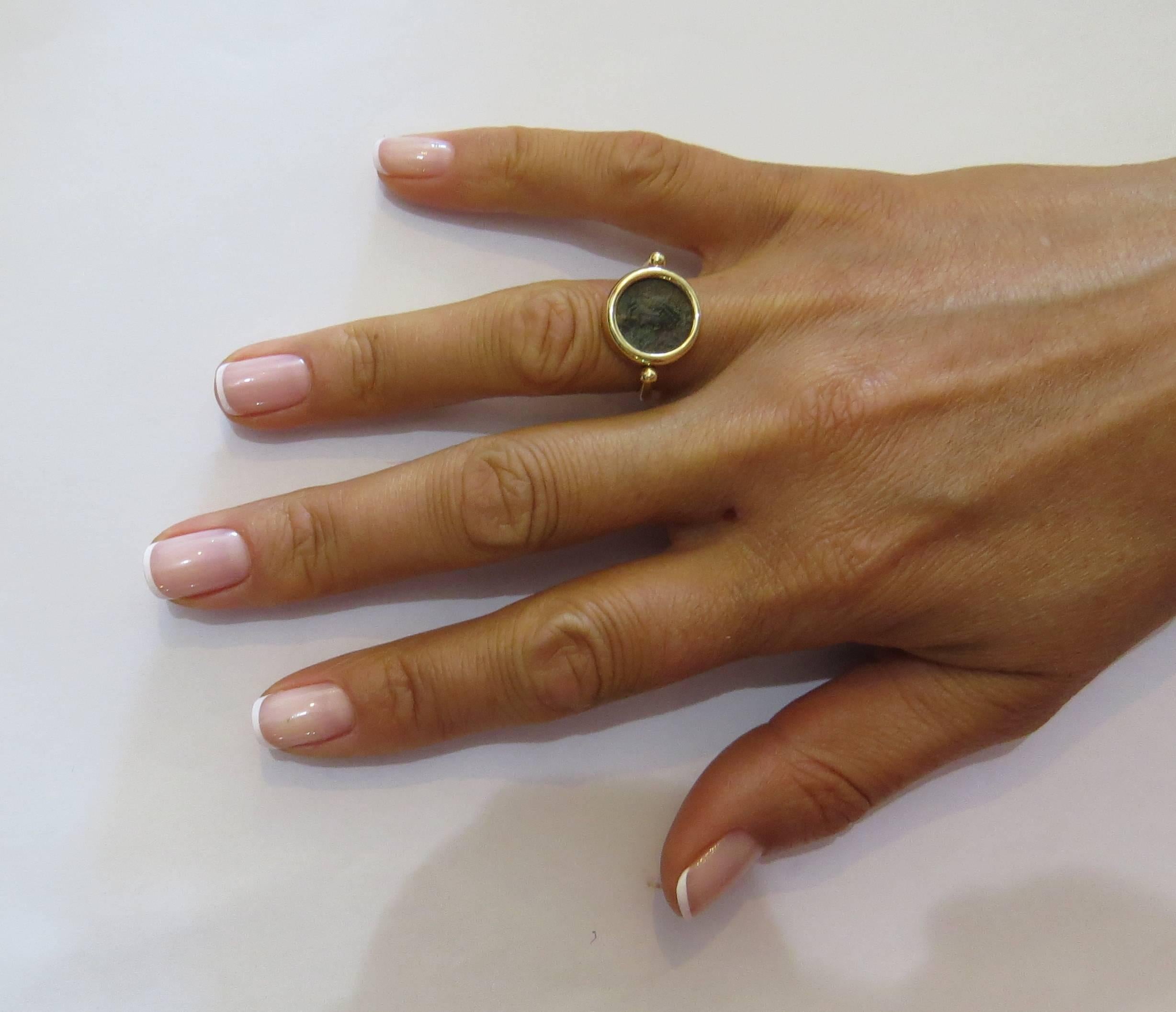 Bulgari Monete Antike Münze Gold Flip Ring Damen