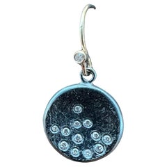 14k Gold & Oxidized Silver Diamond Dangle Earrings