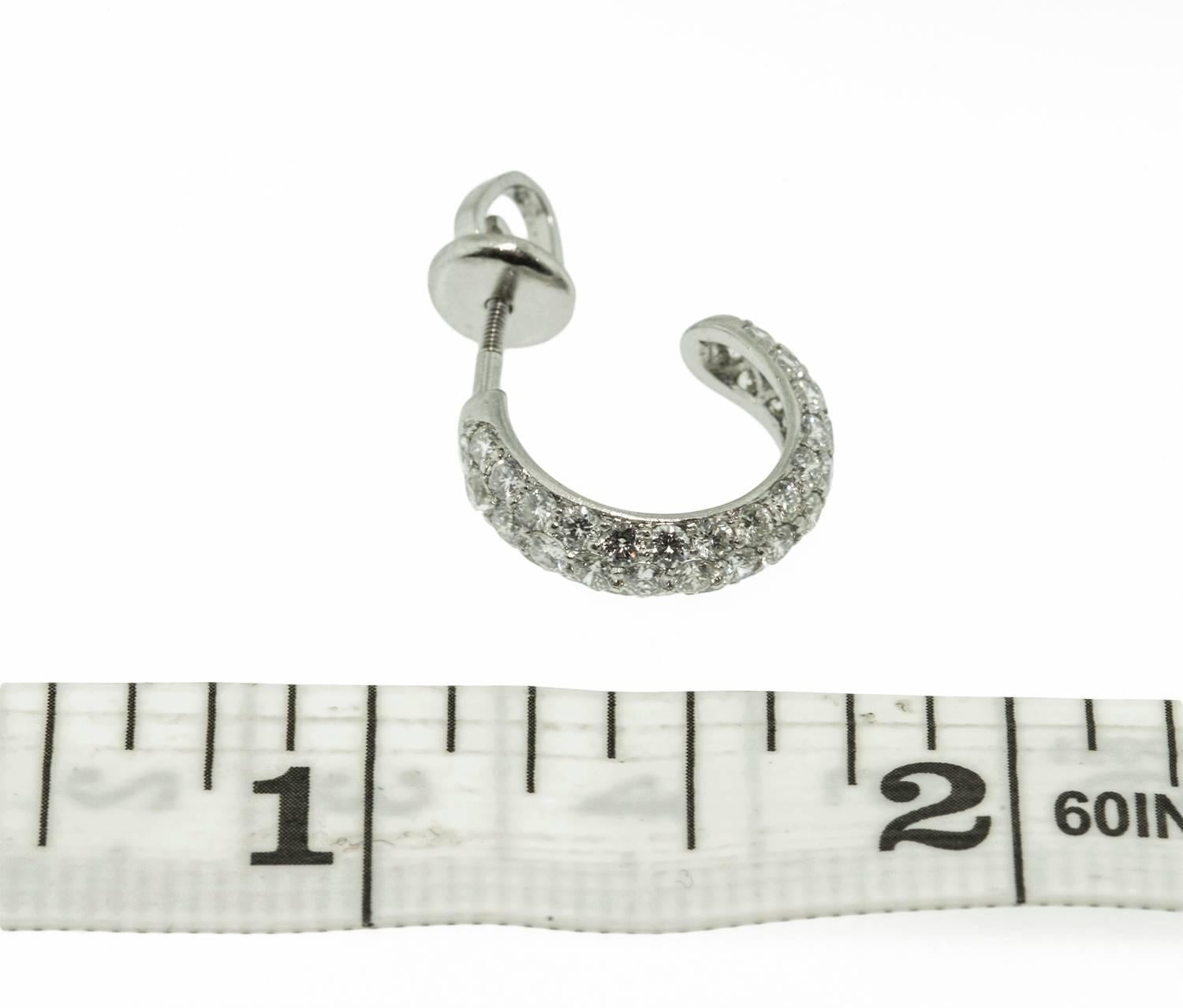 High Quality Pave Diamond Gold Huggie Earrings In Excellent Condition In Toronto, Ontario