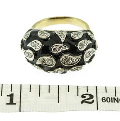 Enamel Diamond Gold Dome Ring