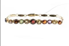 Semi Precious Gemstone Silver Gilt Bracelet
