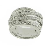 2.41 Carats Diamonds Gold Crossover Band Ring