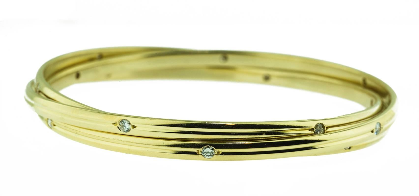 Women's Cartier Diamond Gold Trinity Bracelet