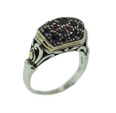 John Hardy Garnet Silver Gold Ring