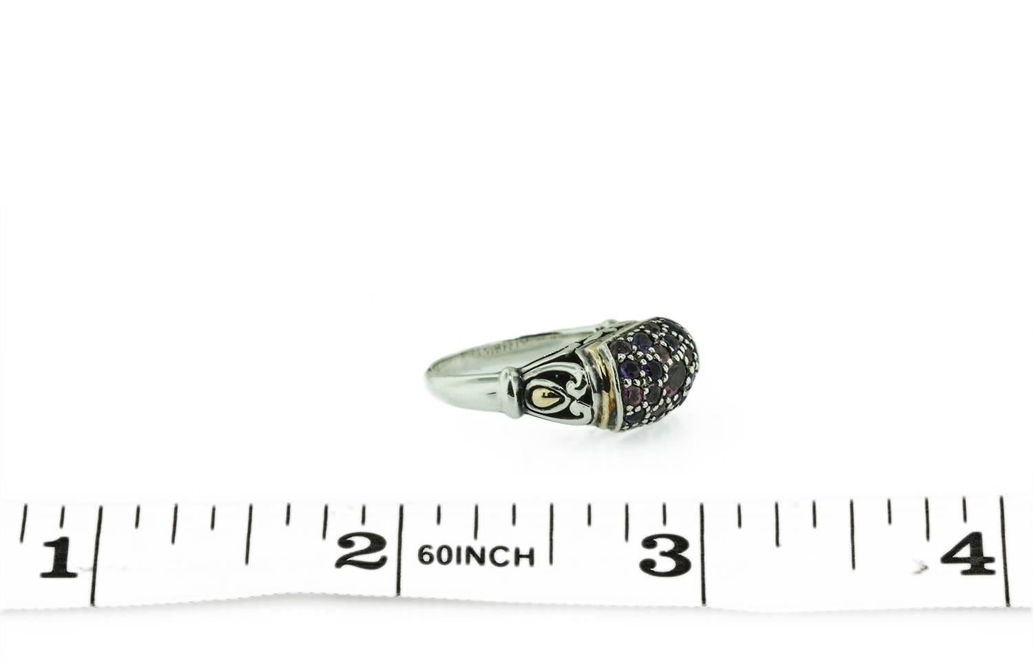 John Hardy Garnet Silver Gold Ring For Sale 1
