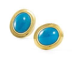 Persian Turquoise Gold Earrings