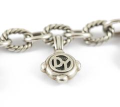 David Yurman Silver Gold Charm Bracelet