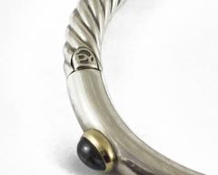 David Yurman Turquoise Amethyst Silver Gold Bangle Bracelet