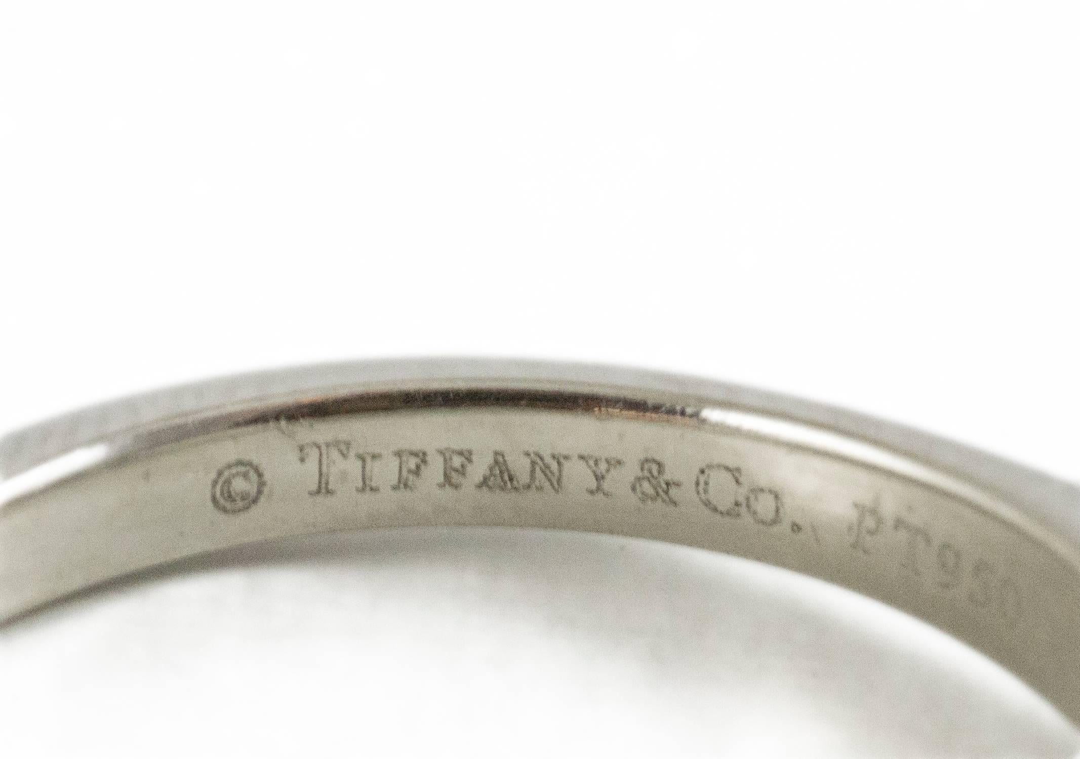 Tiffany & Co. Delicate Diamond Platinum Solitaire Ring In Excellent Condition For Sale In Toronto, Ontario
