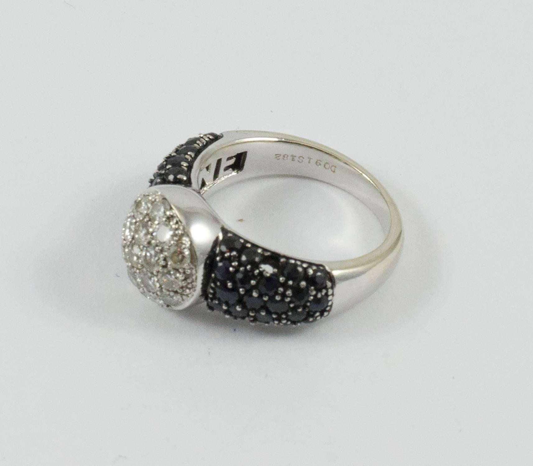 Techline Black and White Diamond Ring In Excellent Condition For Sale In Toronto, Ontario