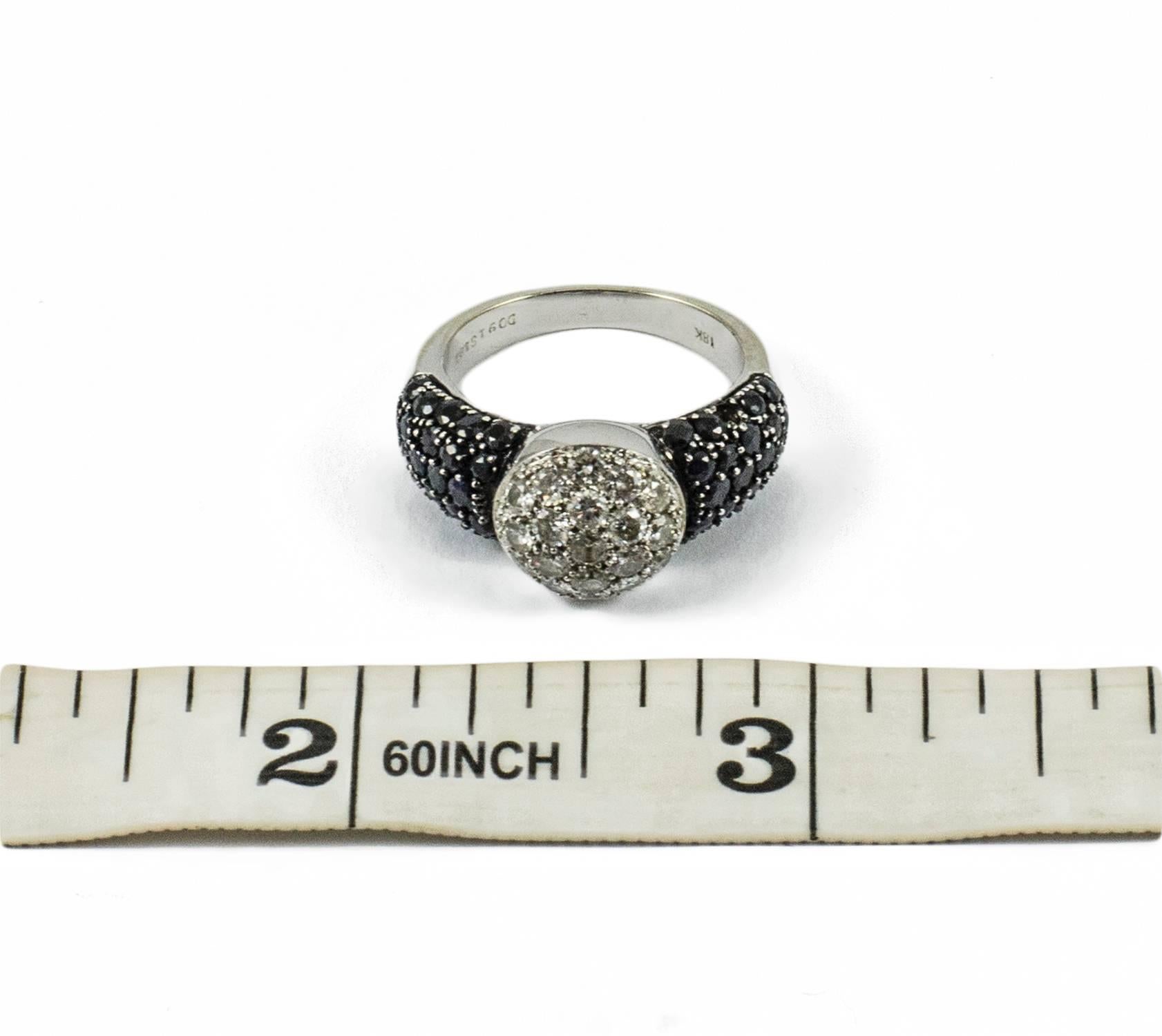Techline Black and White Diamond Ring For Sale 1