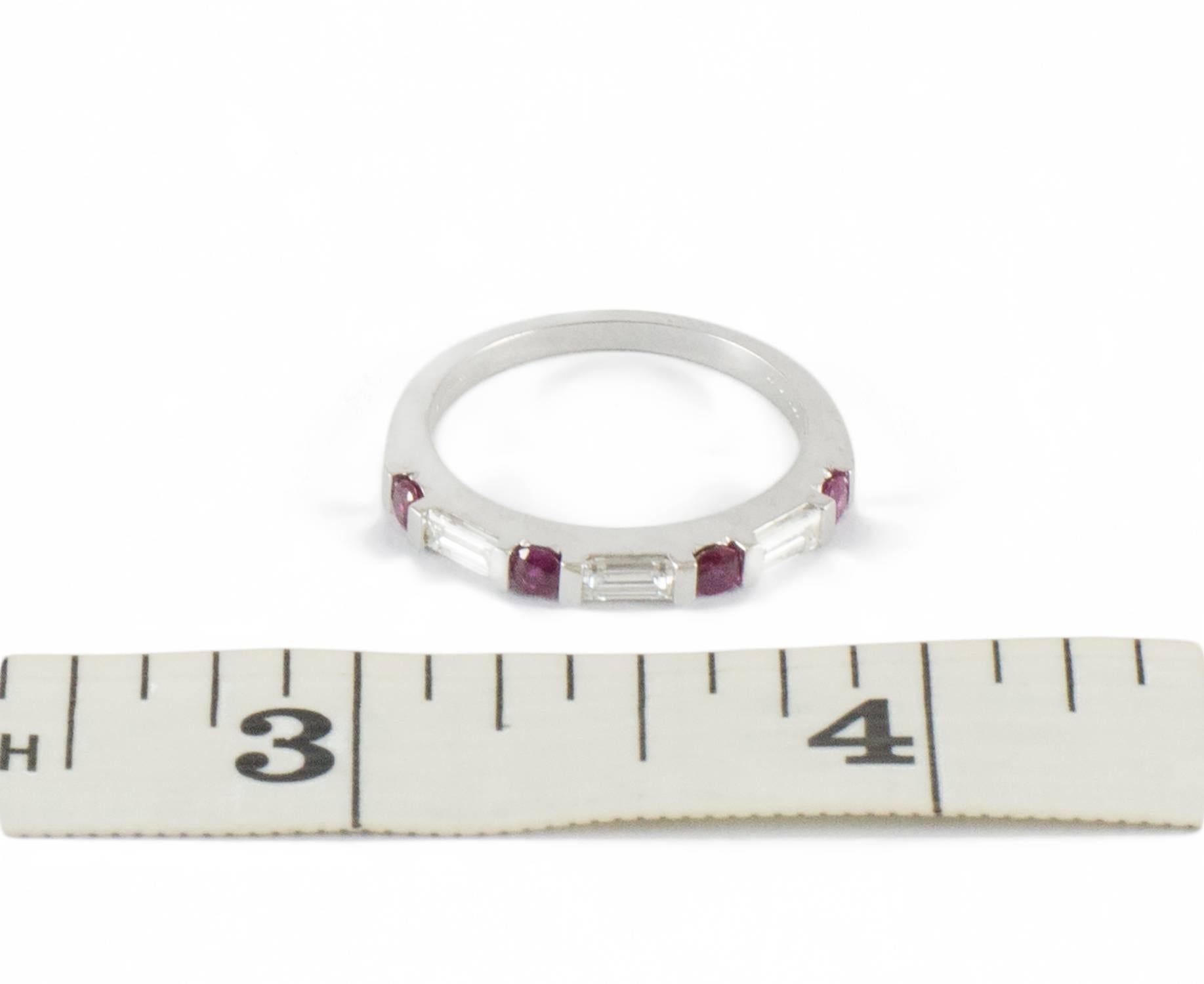 Birks Ruby Diamond Demi Band Ring In Excellent Condition For Sale In Toronto, Ontario