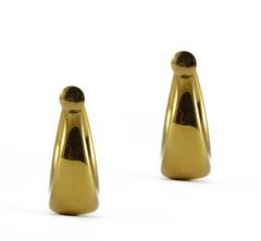 Yellow Gold Screw Back Hoop Earrings