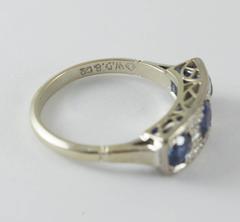 3 Stone Sapphire Diamond Ring