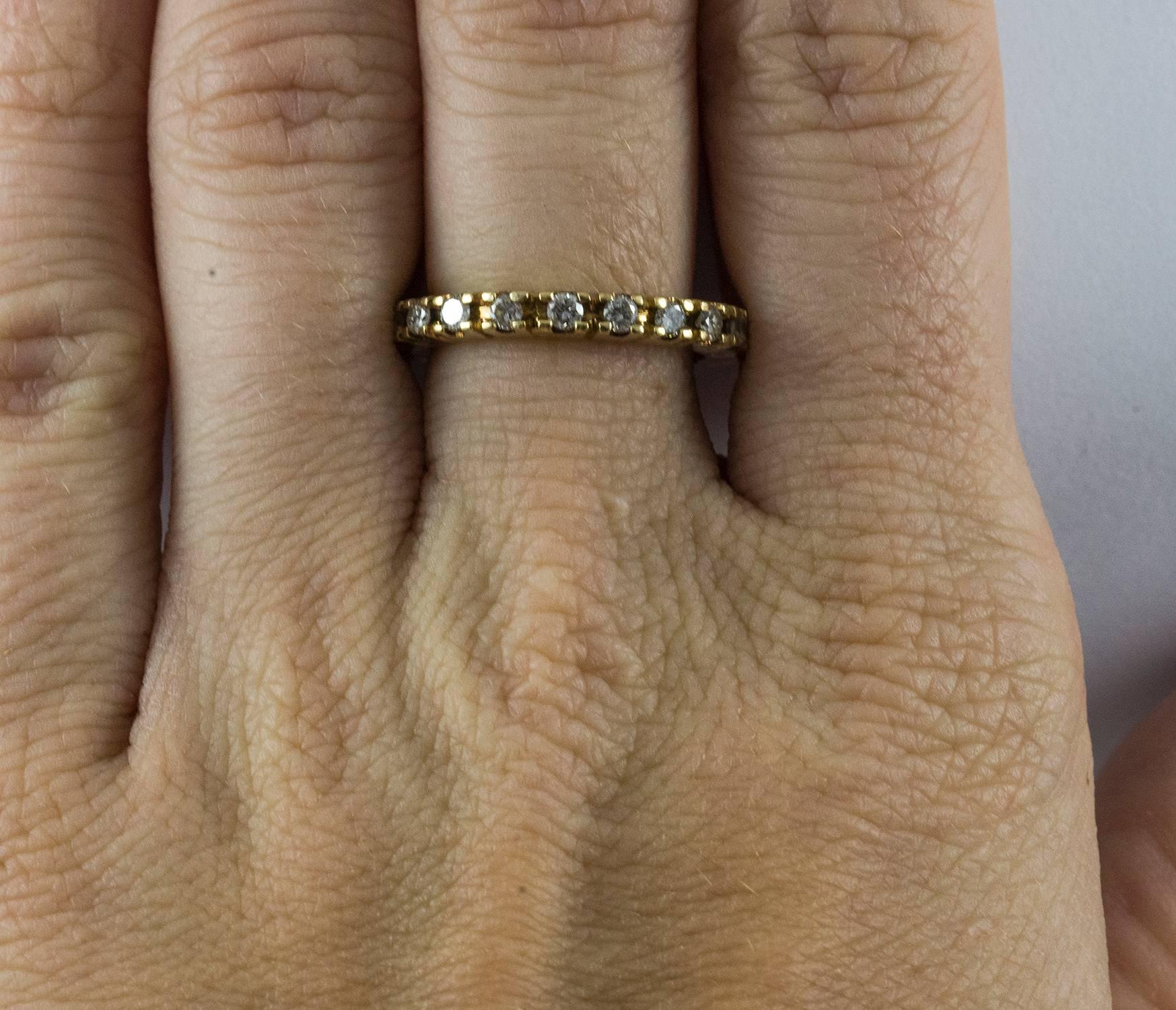 Women's 14k Yellow Gold Eternity Band Size 5.5 For Sale