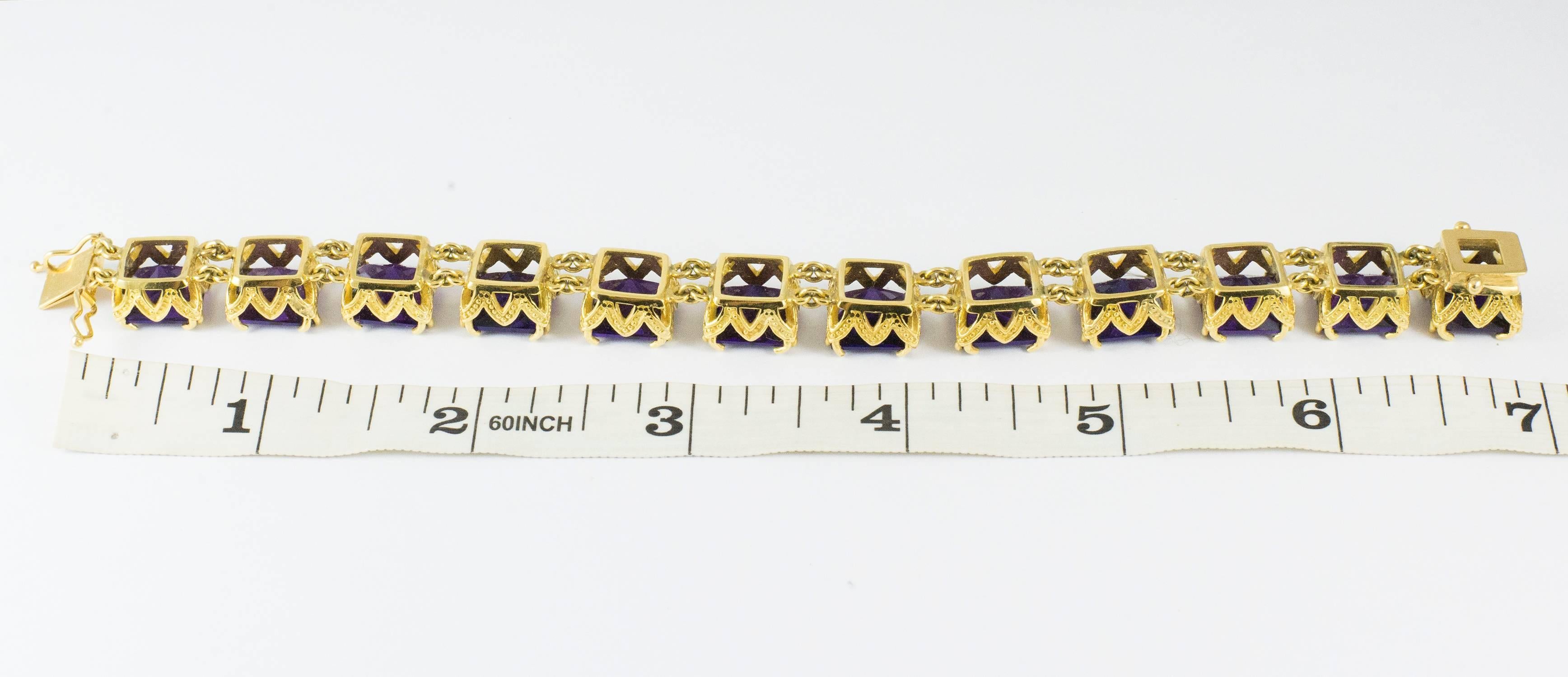 Women's  Gold Amethyst Bracelet For Sale