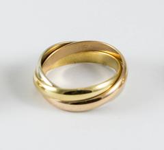 Classic Cartier Tri Colour Rolling Ring Size 8