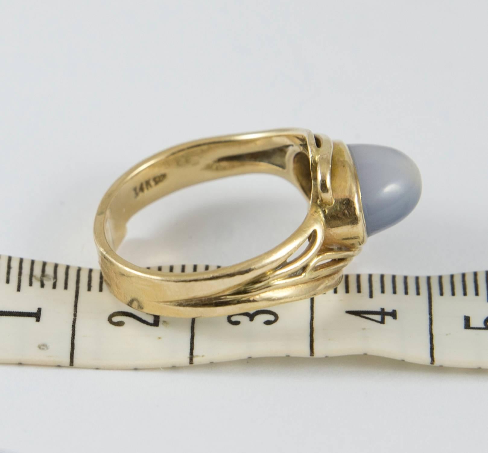 Art Nouveau Diamond Chalcedony Ring For Sale 1