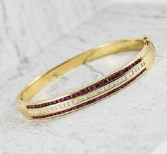 18 Karat Ruby and Diamond Bangle